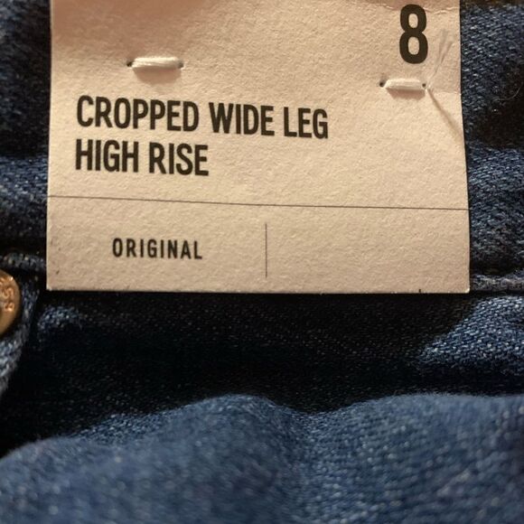 Express Cropped Wide Leg High Rise Jeans - Picture 10 of 10